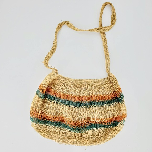 Rare Vintage Authentic Hand Woven Crossbody Satchel Bag Purse Vegan Boho - Picture 2 of 4